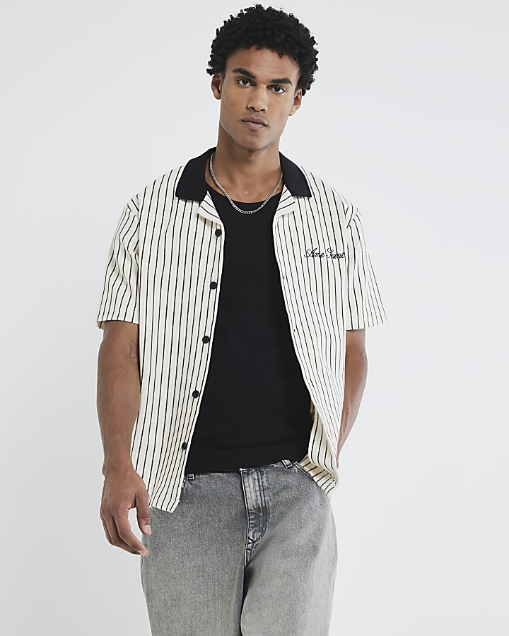 White Regular Fit Ame Saint Stripe Shirt