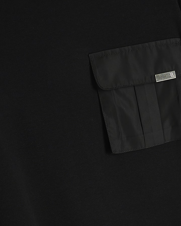 Black Double Layered Pocket T-shirt