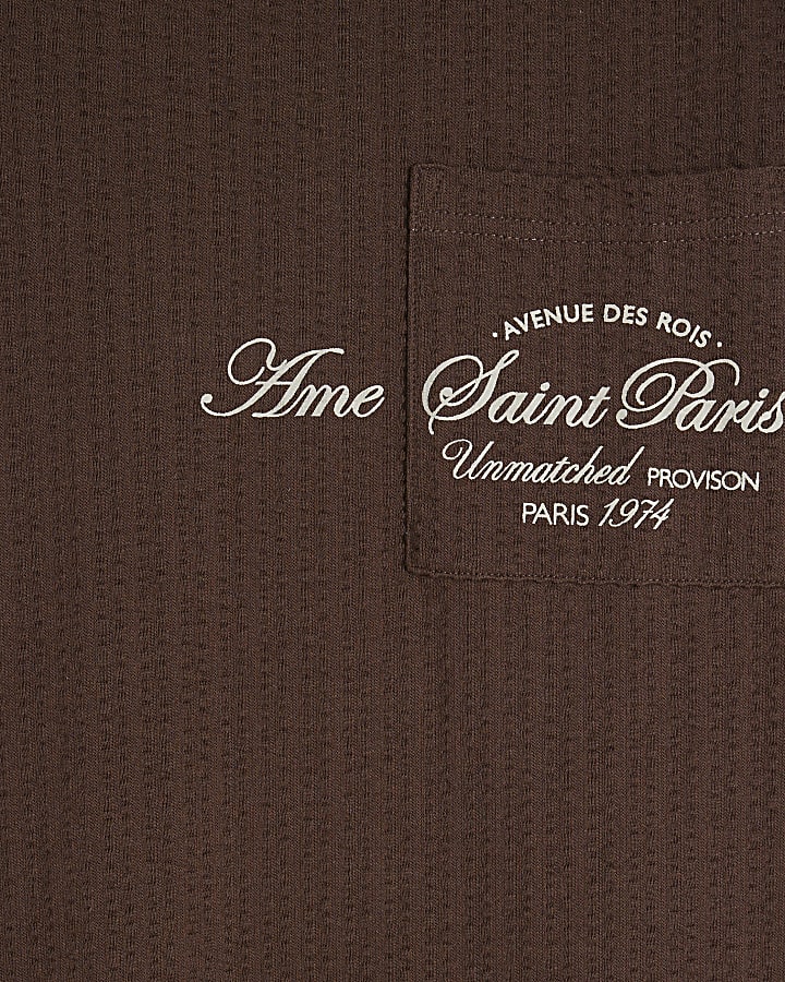 Brown Ame Saint Paris Pocket T-Shirt