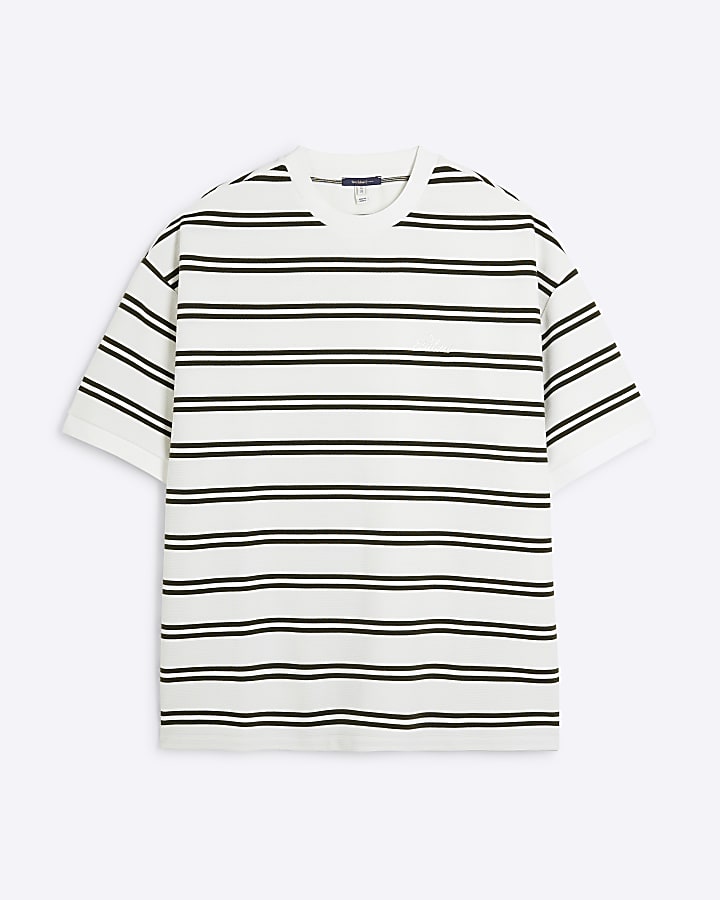 White Short Sleeve Stripe T-Shirt