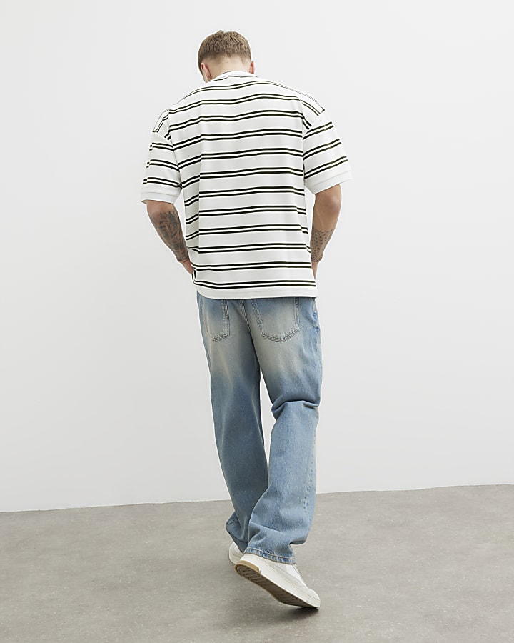 White Short Sleeve Stripe T-Shirt