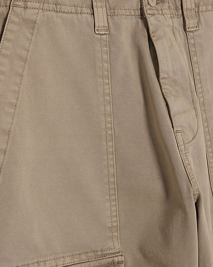Beige Loose Fit Cargo Trousers