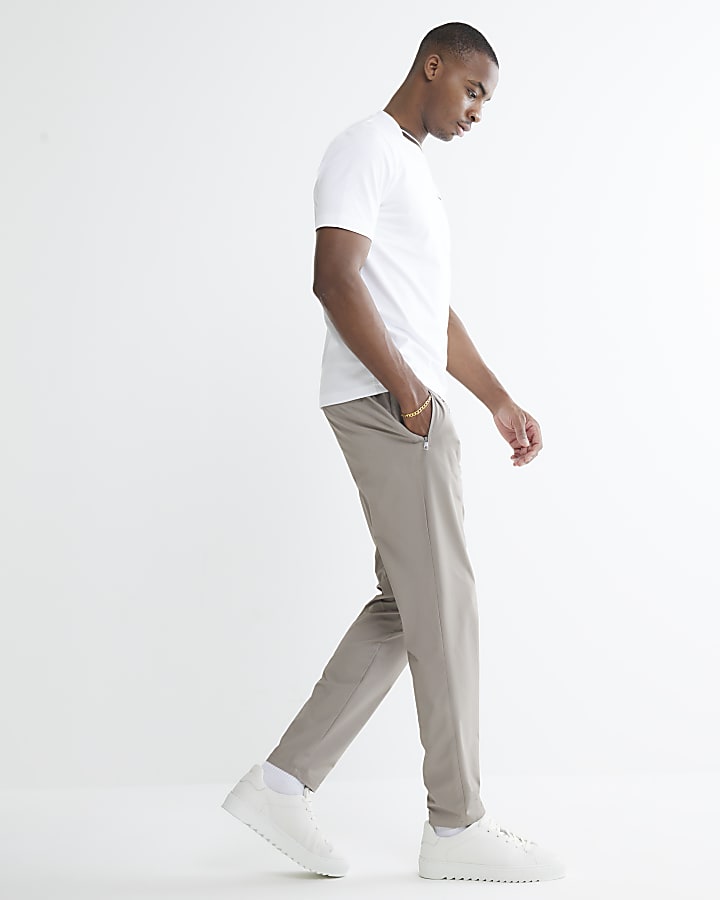 Stone Skinny Fit Chino Trousers