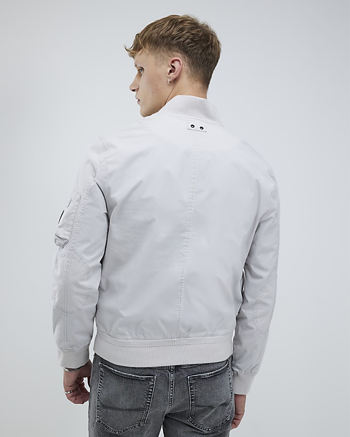 Grey Utility Bomber Jacket