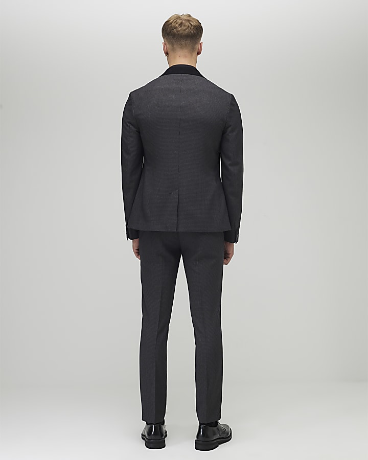 Grey Skinny Fit Check Trousers