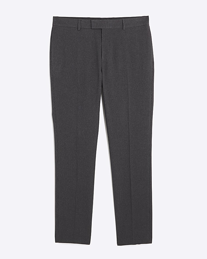 Grey Skinny Fit Check Trousers