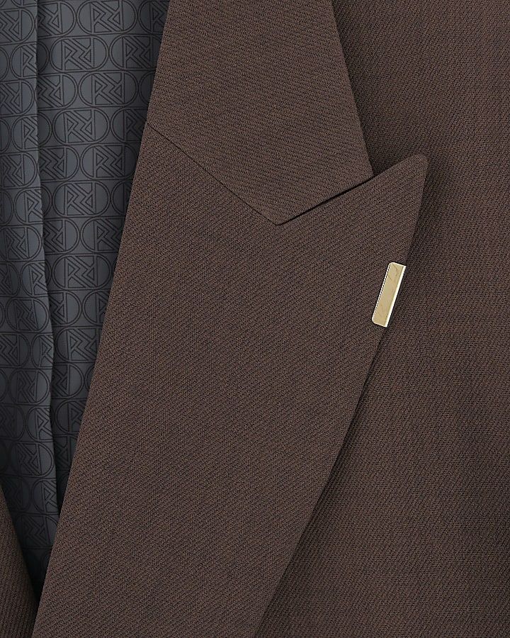 Purple Relaxed Fit Wrap Suit Jacket