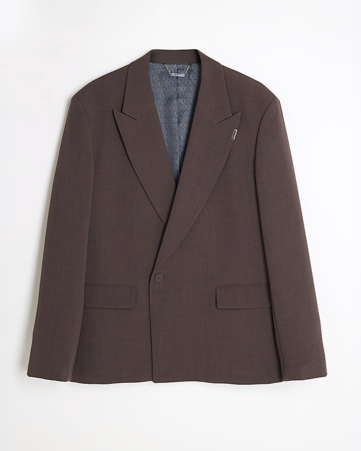 Purple Relaxed Fit Wrap Suit Jacket
