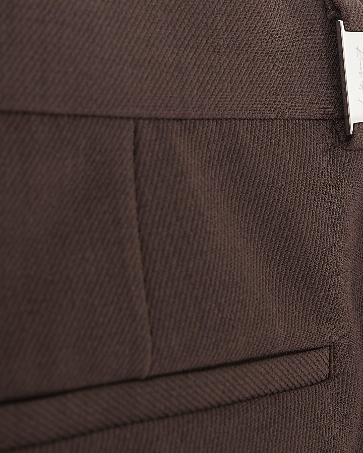 Purple Relaxed Fit Pleated Suit Trousers