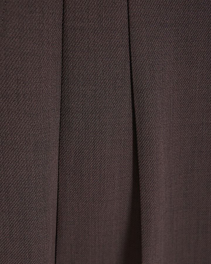 Purple Relaxed Fit Pleated Suit Trousers
