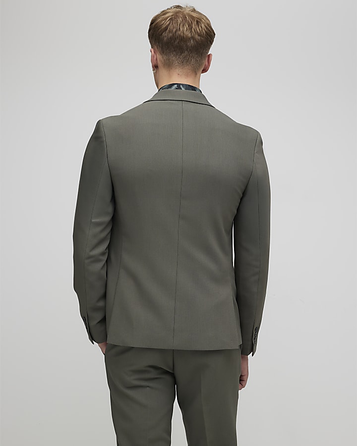 Green Skinny Fit Suit Jacket