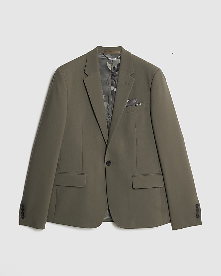 Green Skinny Fit Suit Jacket