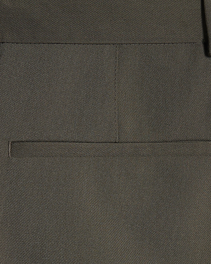 Green Skinny Fit Suit Trousers
