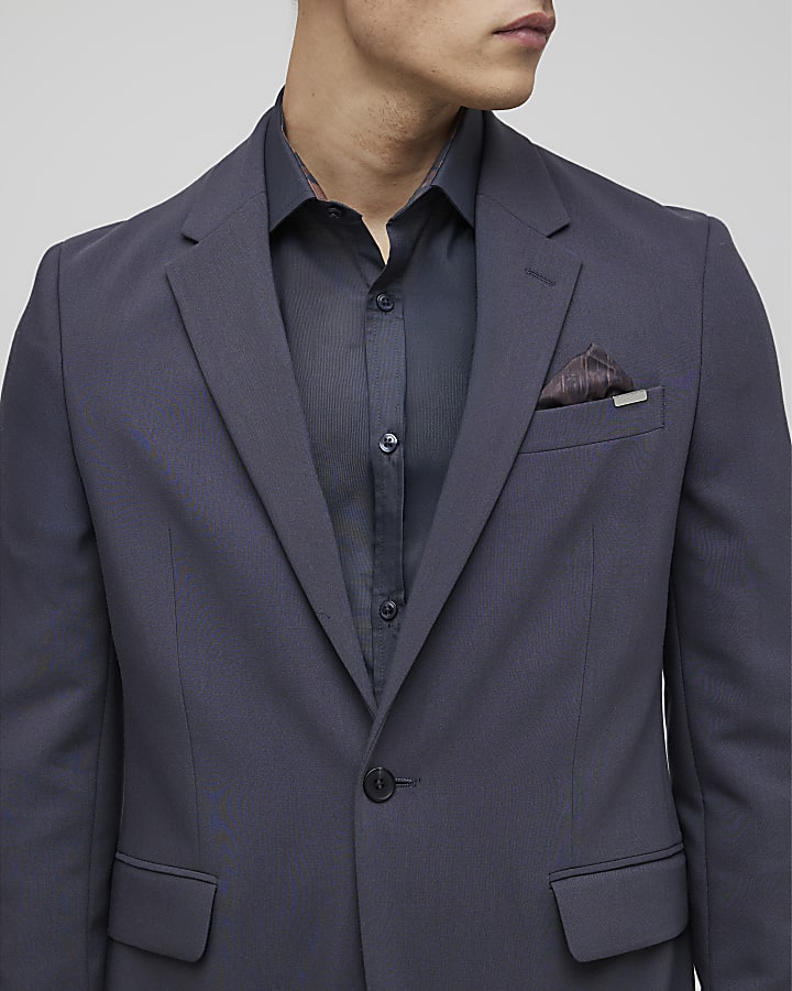 Blue Skinny Fit Suit Jacket