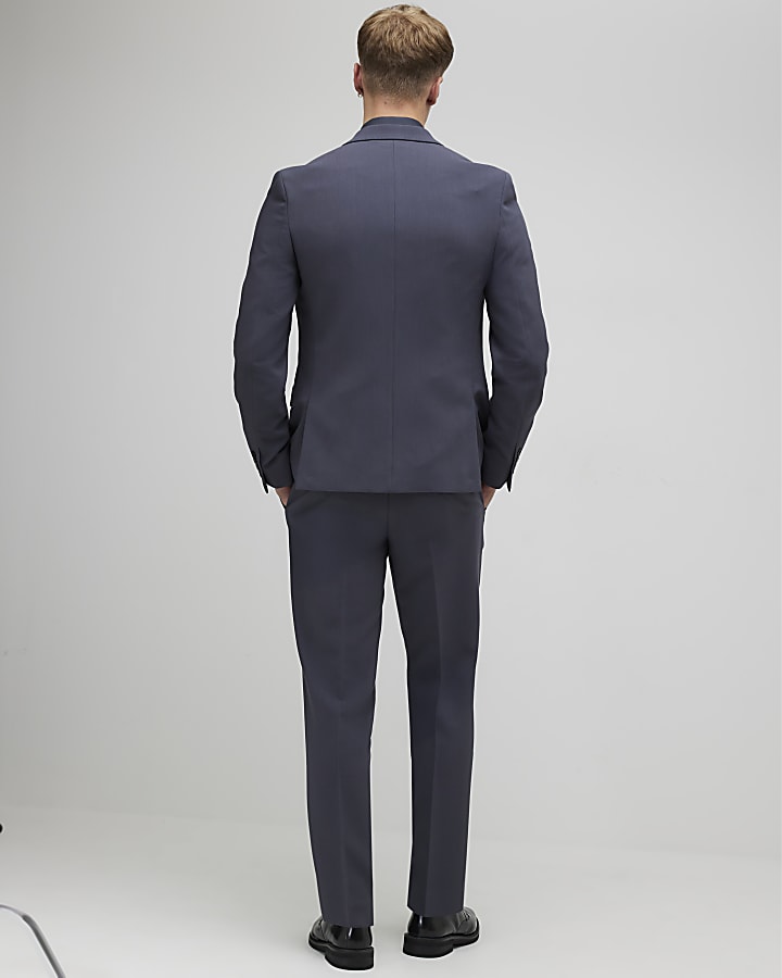 Blue Skinny Fit Suit Trousers