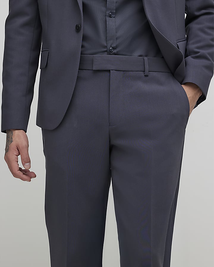 Blue Skinny Fit Suit Trousers