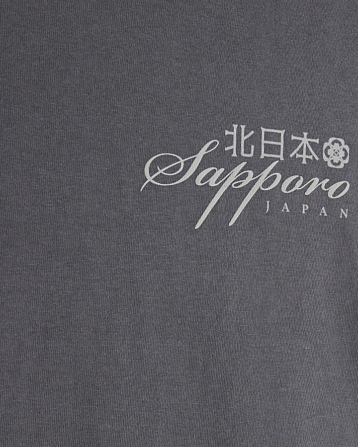 Black Short Sleeve Vertical Sapporo T-Shirt