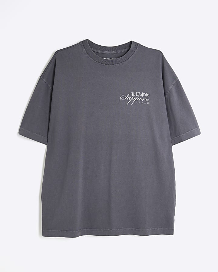 Black Short Sleeve Vertical Sapporo T-Shirt