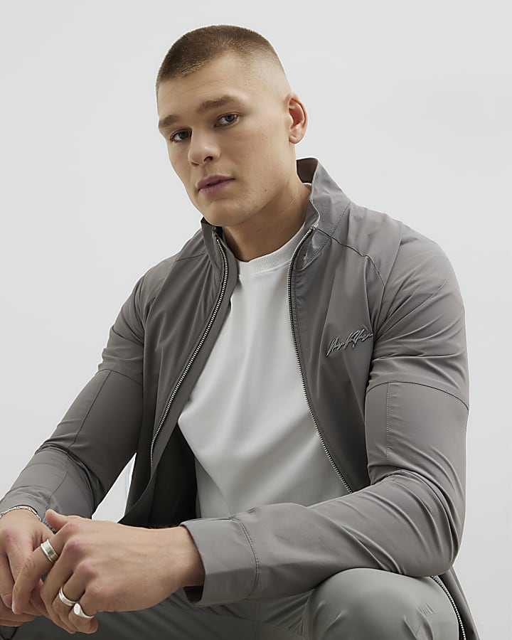 Grey Muscle Fit Funnel Shacket