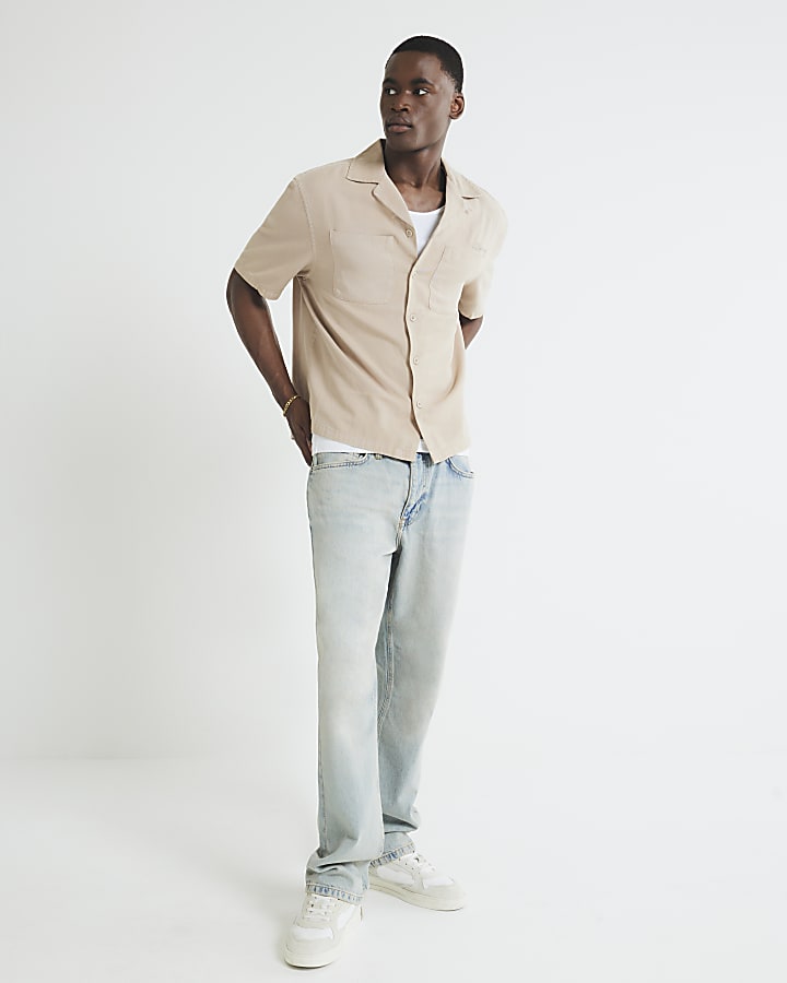 Beige Boxy Fit Shirt