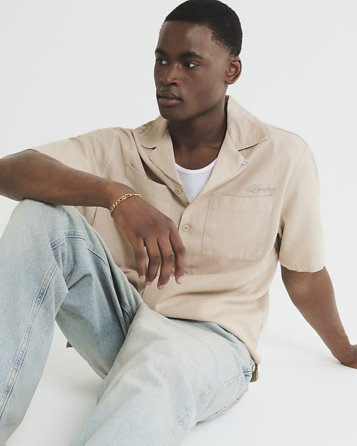 Beige Boxy Fit Shirt
