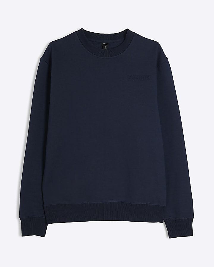 Navy Long Sleeve Luminis Embossed Sweatshirt