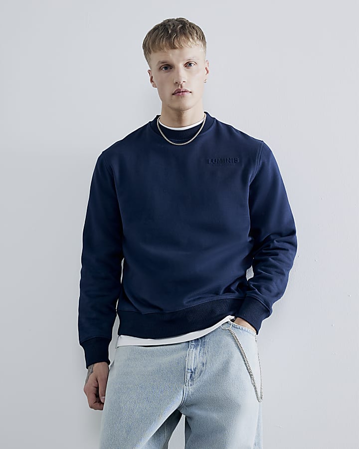 Navy Long Sleeve Luminis Embossed Sweatshirt