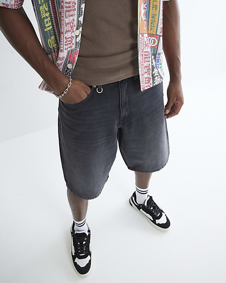 Black Denim Jorts
