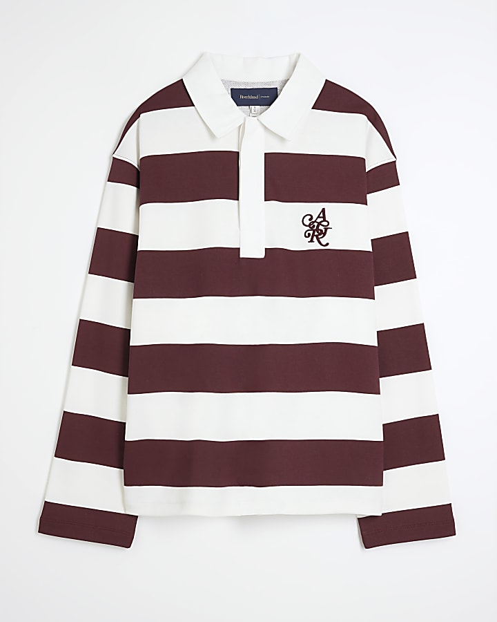 Red Stripe Rugby Polo Shirt