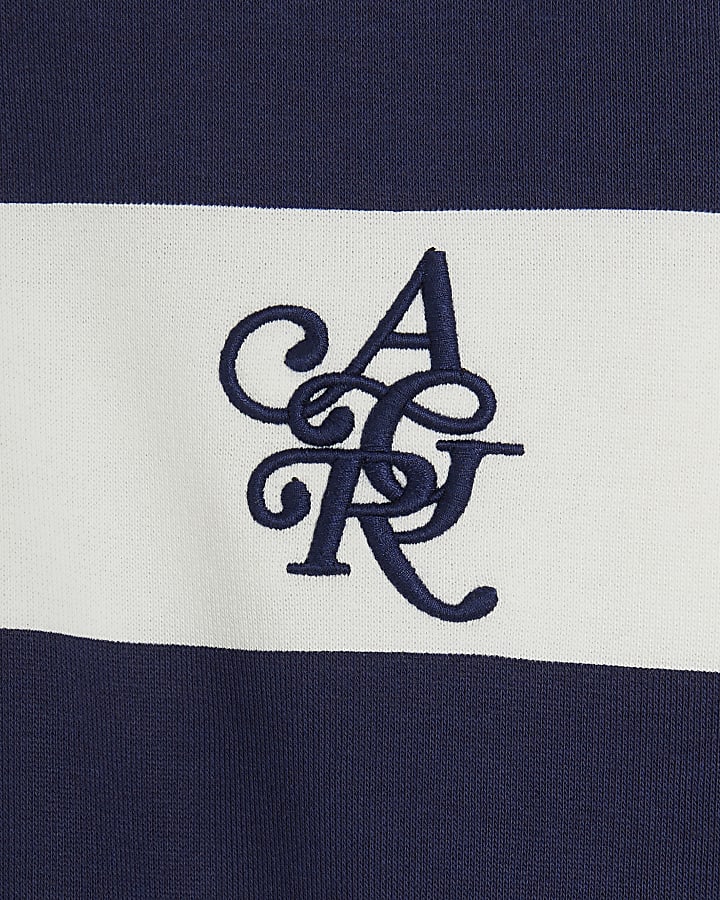 Navy Stripe Rugby Polo Shirt