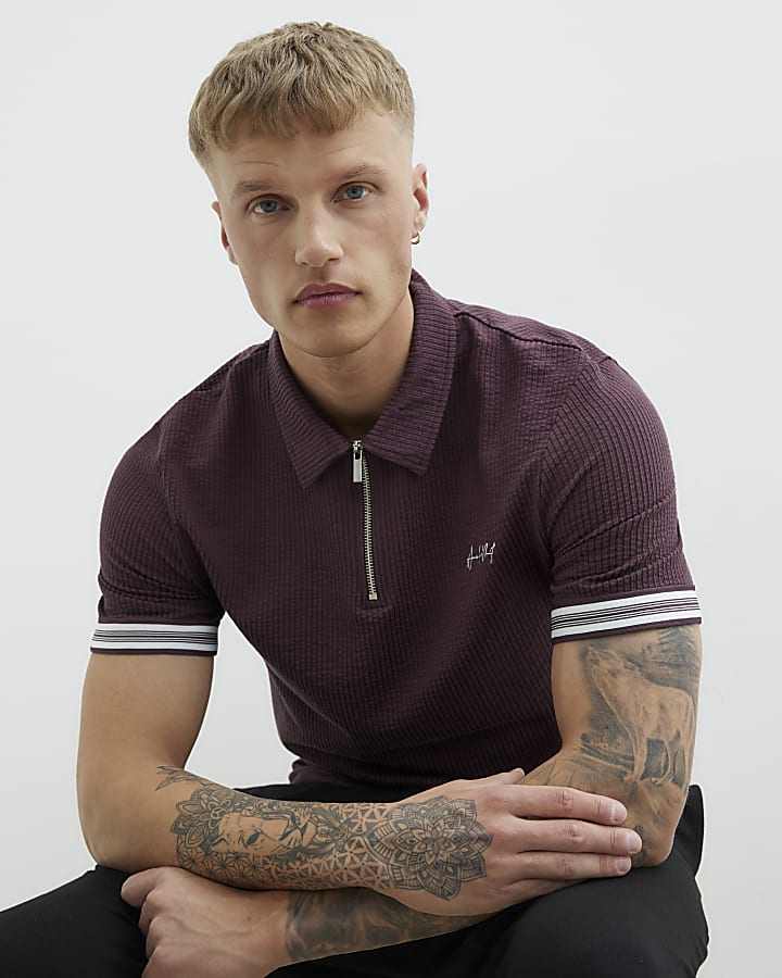 Red Tipped Embroidered Polo Shirt