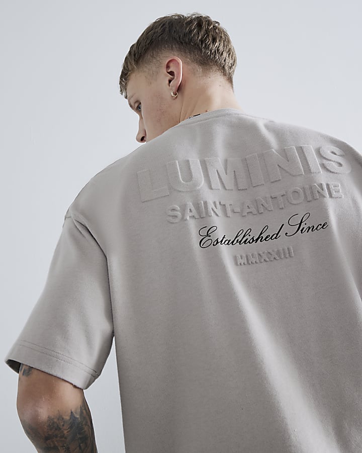 Stone Oversized Luminis Embossed T-Shirt