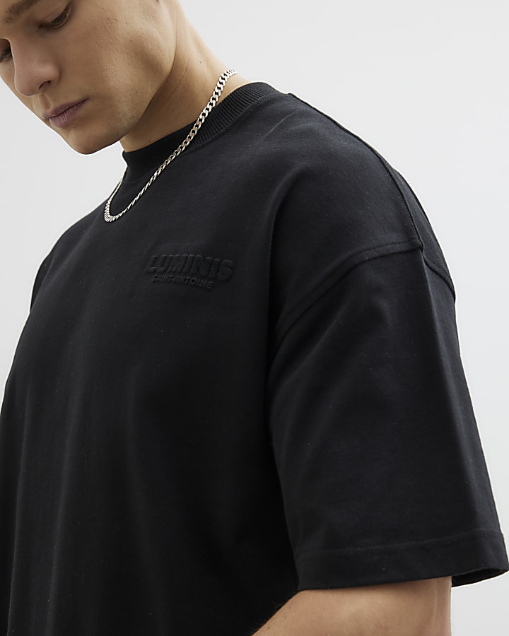 Black Oversized Luminis Embossed T-Shirt