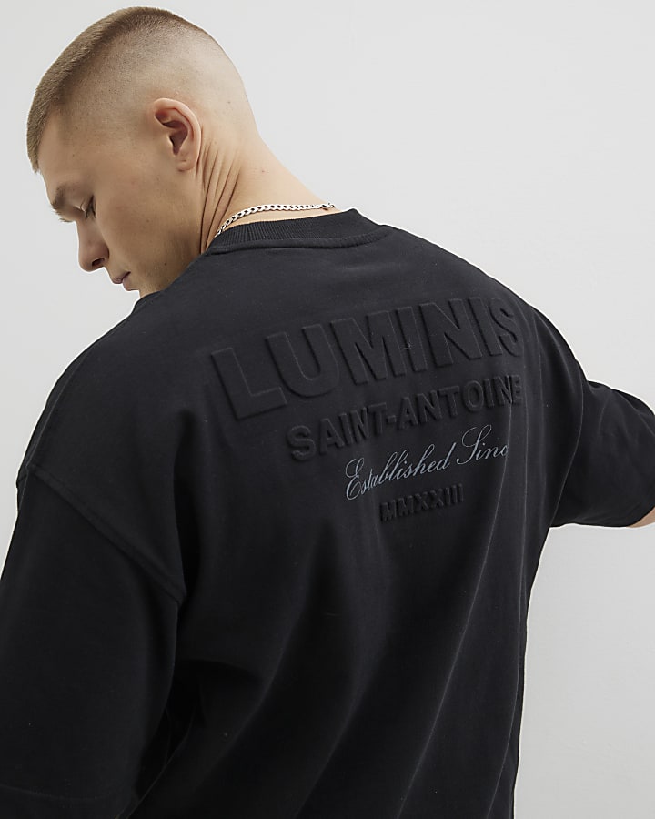 Black Oversized Luminis Embossed T-Shirt