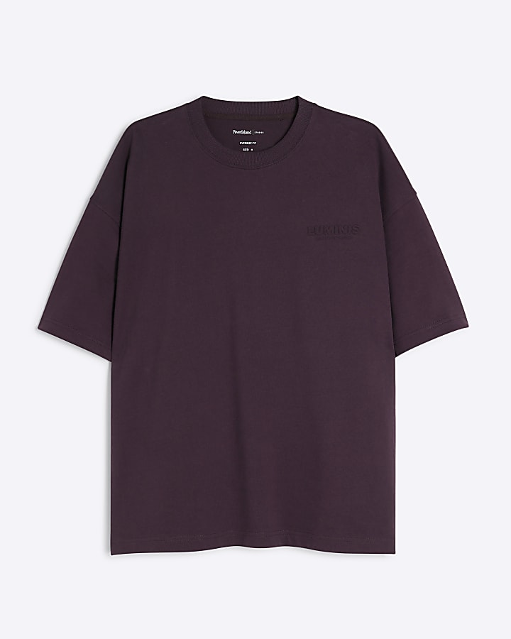 Red Oversized Luminis Embossed T-Shirt