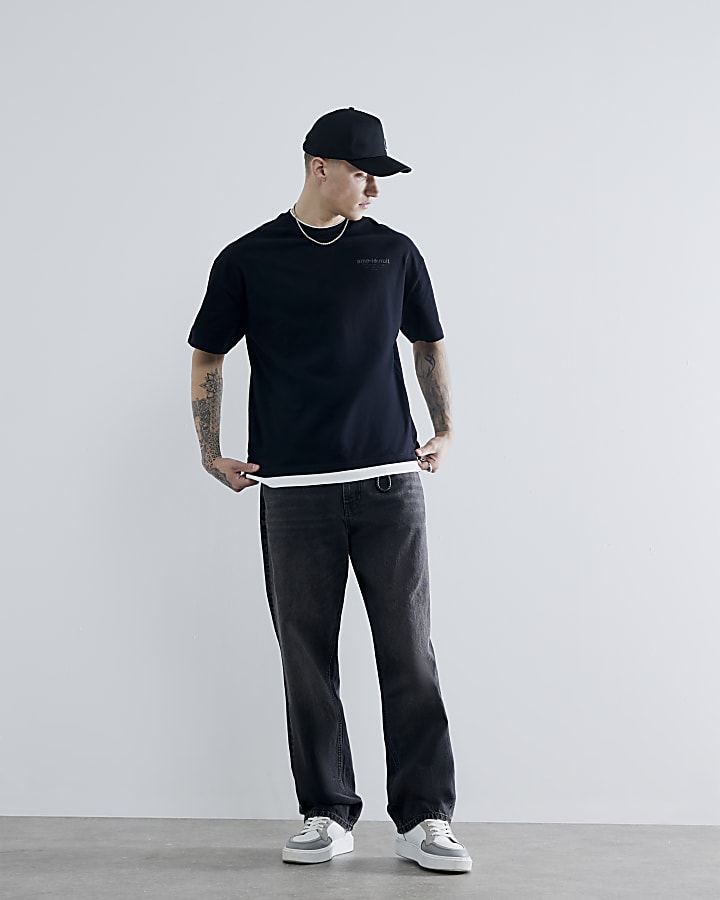 Black Ame Le Nuit Double Layered T-Shirt