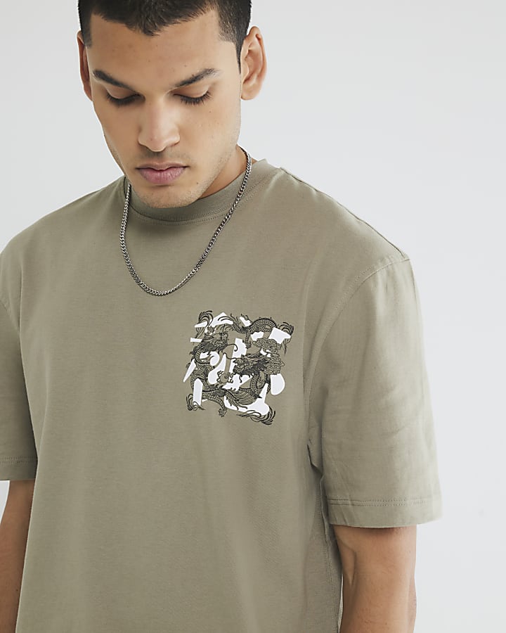 Khaki Regular Fit Nagura Island T-Shirt