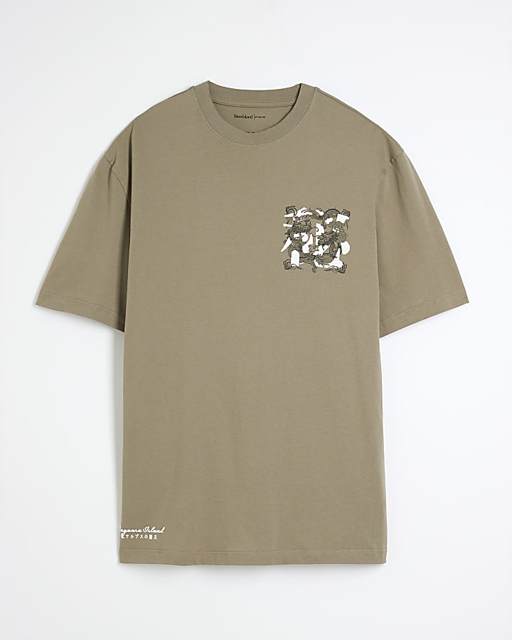 Khaki Regular Fit Nagura Island T-Shirt