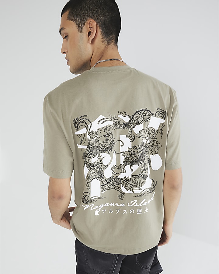 Khaki Regular Fit Nagura Island T-Shirt