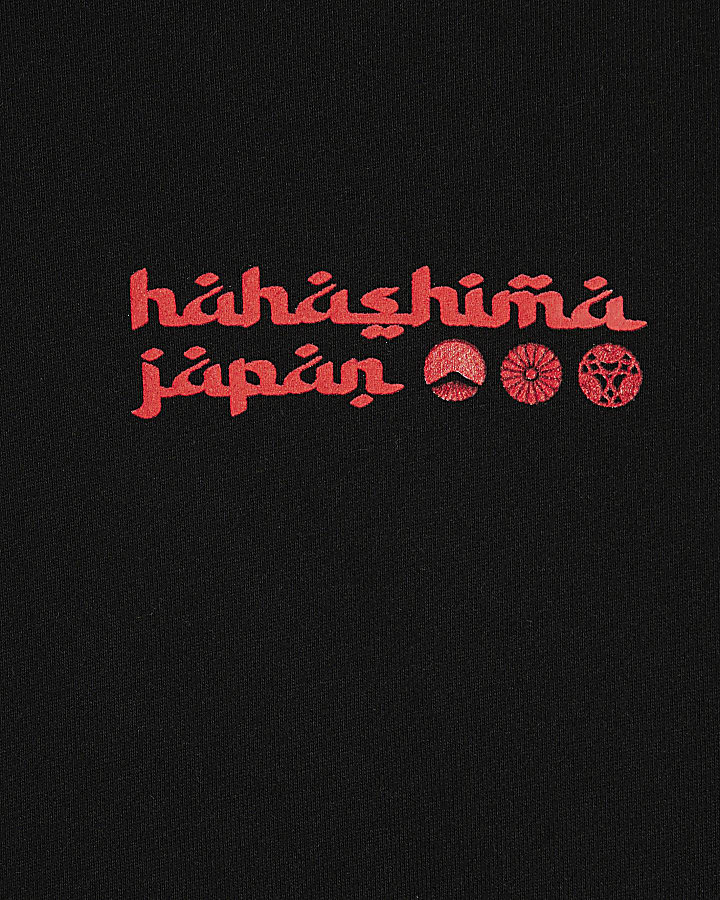 Black Regular Fit Hayashima Japanese Hoodie