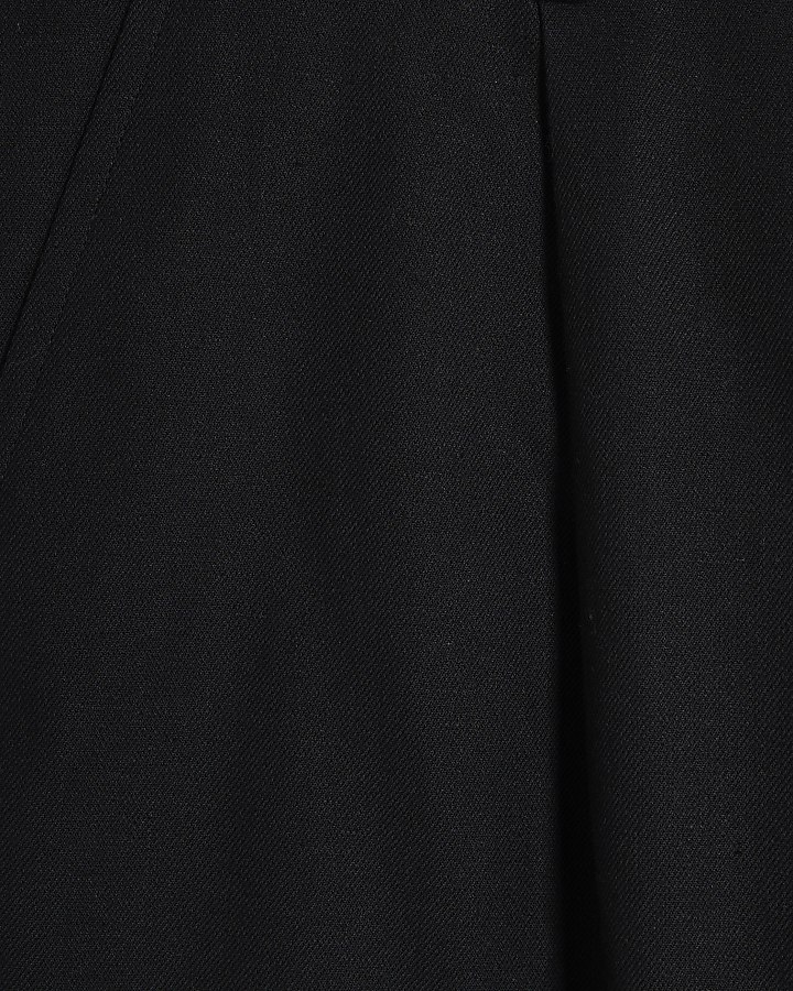 Black Linen Blend Relaxed Fit Trousers