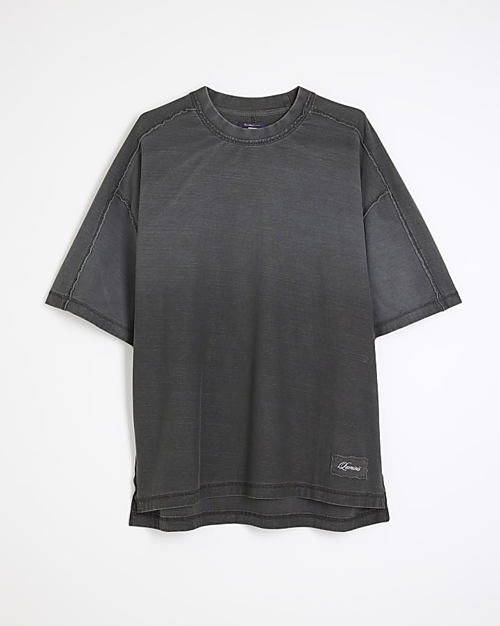 Black Oversized Short Sleeve Washed T-Shirt