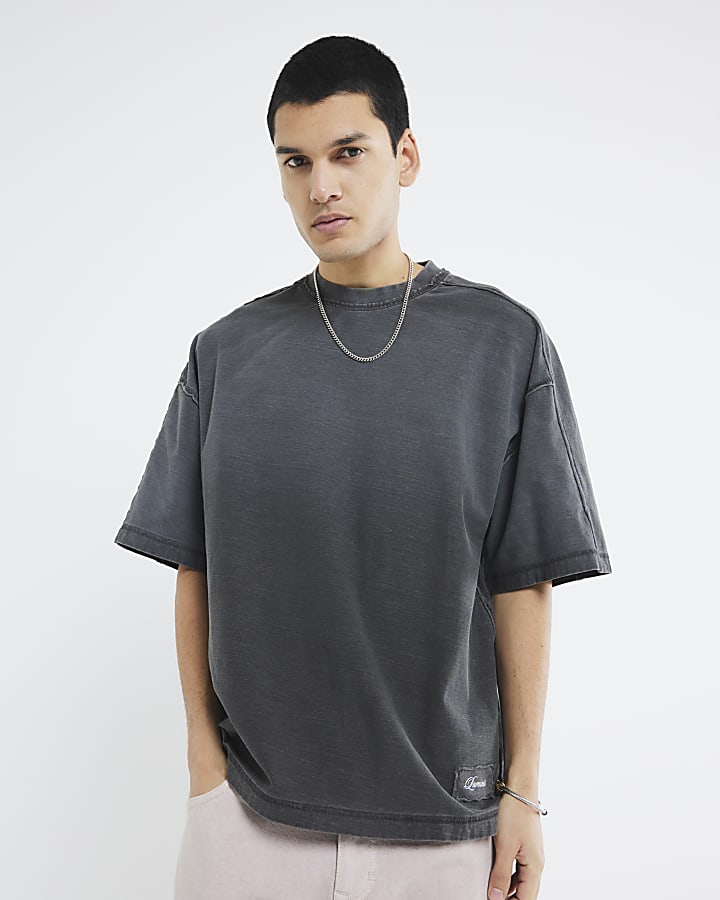 Black Oversized Short Sleeve Washed T-Shirt