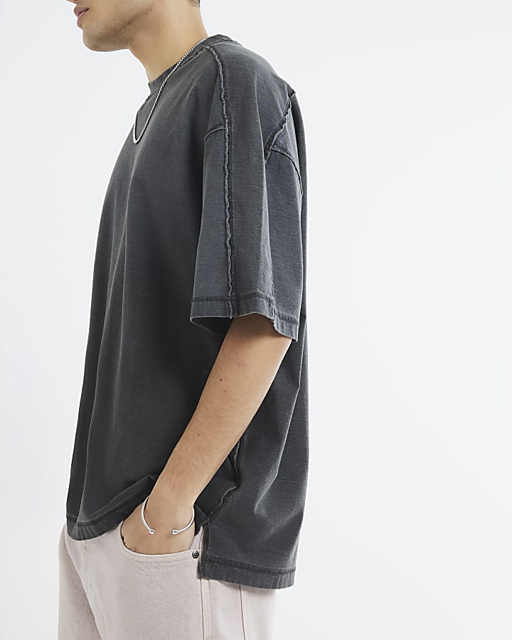 Black Oversized Short Sleeve Washed T-Shirt