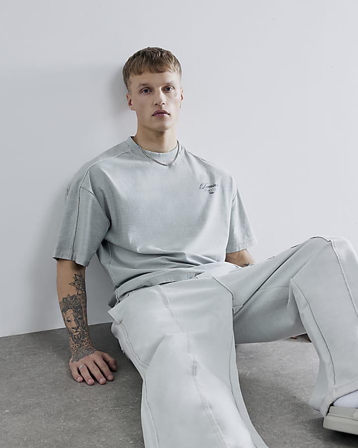 Grey Oversized Washed Luminis T-Shirt