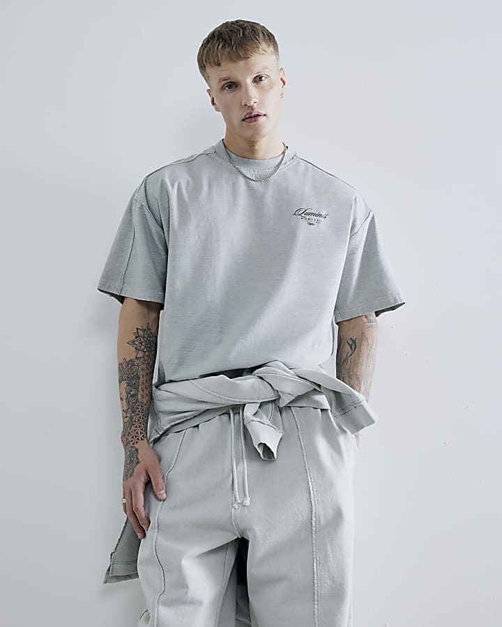 Grey Oversized Washed Luminis T-Shirt