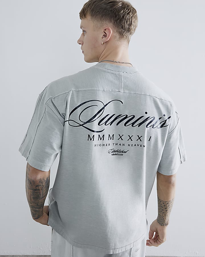 Grey Oversized Washed Luminis T-Shirt