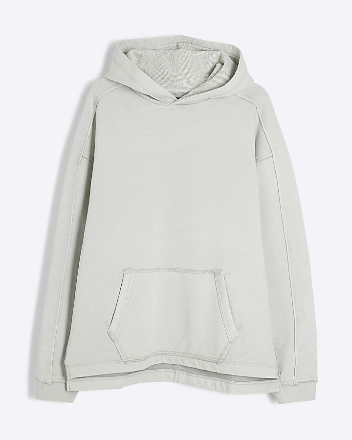 Grey Long Sleeve Washed Hoodie