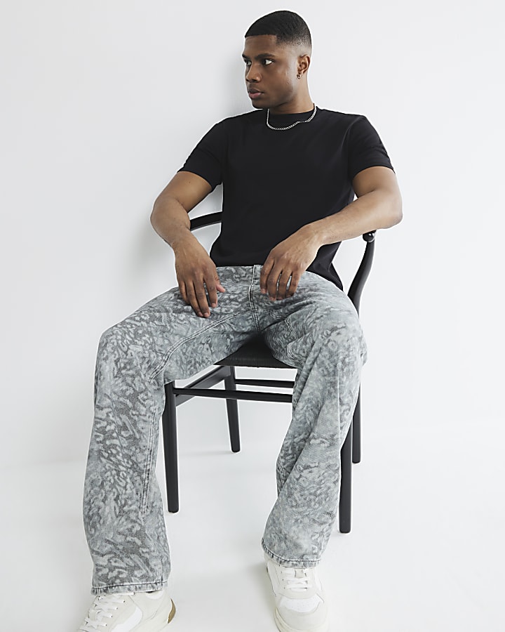 Black Slim Fit Longline T-Shirt