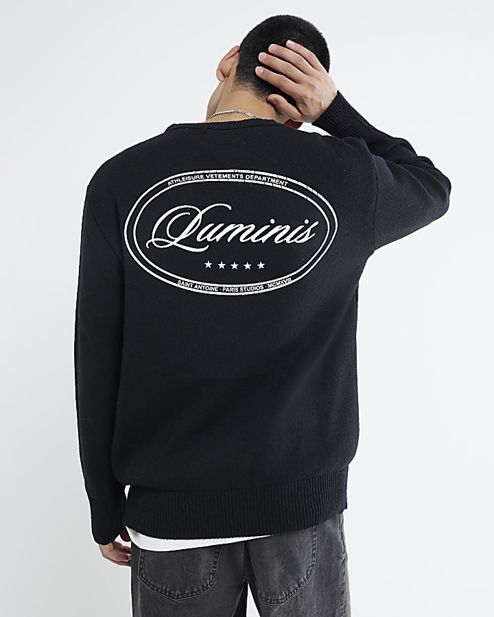 Black Long Sleeve Boucle Luminus Sweatshirt